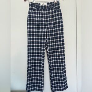 Hollister Plaid Gingham Women’s Ulta High Rise Pants Sz 1 Short 25” waist